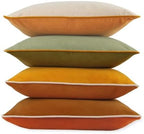 8-Colors Velvet Throw Pillow Covers 16x16 Inch Set of 4 Decorative Velour Pillowcases Modern Double-Colored Cushion Covers for Sofa Couch,Green/Yellow by Btyrle