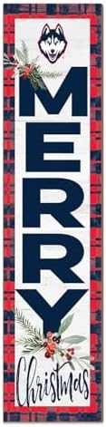 KH Sports Fan Connecticut Huskies Holiday Porch Leaner, 11x46 Inches, Huskies Outdoor Christmas Sign; Display Some Holiday Cheer with This Connecticut Huskies Christmas Sign by CornellBigRed