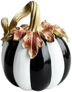 Monochrome Resin Pumpkin Sculpture Minimalist Halloween Decor for Party - Image 2