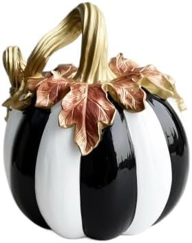 Monochrome Resin Pumpkin Sculpture Minimalist Halloween Decor for Party - Image 2