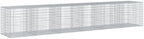 vidaXL Gabion Basket with Cover 236.2"x39.4"x39.4" Galvanized Iron - Image 7