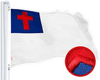 G128 Christian Flag | 4x6 Ft | StormFlyer Series Embroidered 220GSM Spun Polyester | Religious Flag, Embroidered Design, Indoor/Outdoor, Brass Grommets, Heavy Duty, All Weather - Image 2