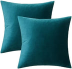MIULEE Velvet Throw Pillow Covers 22x22 Inch Pack of 2 Teal - Image 6