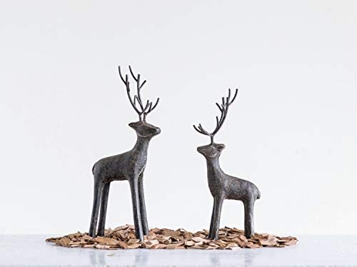 Creative Co-Op Cast Iron Standing Deer Figures and Figurines, Black - Image 3