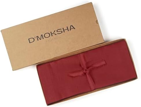 Classic Linen™ by D'Moksha, Red Table Runner 72 Inches Long, 100% Pure Linen, 14 x 72 Inch Table Runner for Dresser, Dining- Fall, Weddings, Outdoor Hosting - Image 5