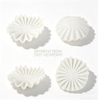 Marble White Stone Decorative Bowl, 10 Inch Modern Ruffled Wavy Tray Decor - Image 3