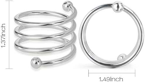 Napkin Rings Set of 24 Napkin Rings for Table Valentine's Day Wedding Christmas Decor (Silver, S) - Image 3