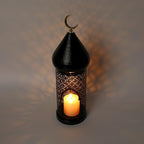 13.6inch Moroccan Lantern Lamp Decorative Candle Holders for Ramadan Decorations, Hanging, Outdoor Patio or Porch, Indoor Home Decor（Black） - Image 4