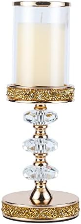 Candle Holder, Pillar Candle Holders, Crystal Candlesticks Holder for Wedding, Parties, Events, Chirstmas,Home Decor, Table Centerpieces CH028D (L) by Hanjue