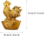 Brass Rooster Statues Chinese Feng Shui Zodiac Statue Small Lucky Figurine Animal Sculpture Ornament for Home Office Decor (Rooster) - Image 2