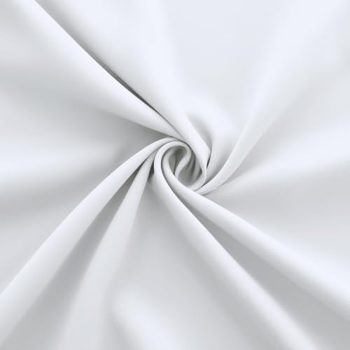 KOUFALL Extra 84 Inch Wide White Curtains for Living Room, 84 Inches Long Room Darkening Semi Blackout Grommet Thermal Insulated Bedroom Curtains Drapes 84 Inch Length 1 Panel - Image 4