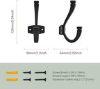 SAILING Coat Hooks - 3 Pack Matte Black Towel Hooks Robe Hooks Decorative Wall Hooks for Bathroom Bedroom Kitchen Towel Robe Clothes Cabinet Closet Bathroom Hardware - Image 2