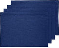 Solino Home 100% Pure Linen Placemats Blue, Athena 14 x 19 in, Set of 4 by SolinoHome