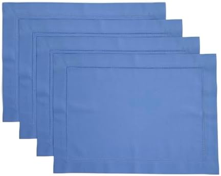 Solino Home Cotton Linen Woven Placemats Dusty Blue, 14 x 19 in, Set of 4 by SolinoHome