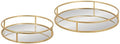 Kate and Laurel Felicia Modern Glam Metal Nesting Trays | Decorative Round Shape with Handles and Mirror Surface, Set of 2, Gold by KateandLaurel