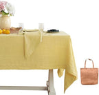 Linen World Vintage Tablecloths 60x108 Inch,100% French Linen Tablecloth,Classic Vintage Washed Table Cloths for Kitchen,Outdoor,Weddings,Decorative Thanksgiving Christmas,Mellow Yellow by LLinenWorld