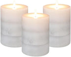 Gray Pillar Candles Cozy Cotton Scented Set of 3 Mottled 3 Layers Hand-Poured Classic Emergency Candle Aromatherapy Candles for Weddings, Home Decorations, Spa, Restaurant 3"X4" by immeiscent