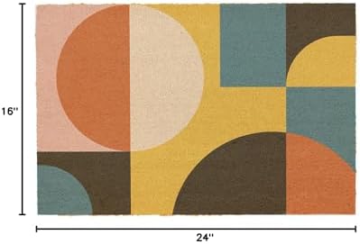 Funny Coir Doormat Simple Modern Abstract Geometric Front Door Mat Entryway Outdoor Mat with Heavy Duty Front Porch Welcome Mats Entry Natural Coconut Brown Mat Novelty Gift Doormat 23.7 x 15.7 inch - Image 3