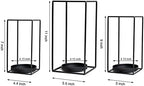 HPC Decor 3PCS Black Metal Candle Lanterns - 7in, 9in, 11in - Modern Farmhouse Decor for Home, Wedding, Party, Holiday - Image 2