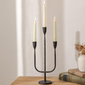 Romadedi Candelabra Balck Candlestick Holders: Taper Candle Holders Metal Tall Vintage Candle Holders Christmas Iron for Table Centerpiece Antique Decor Fireplace Decorative Mantle by ROMADEDI