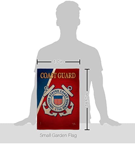 Coast Guard Burlap Garden Flag - Set Wall Holder Armed Forces USCG Semper Paratus United State American Military Veteran Retire Official - House Banner Small Yard Gift Double-Sided , "garden flag 13""x 18.5""" - Image 2