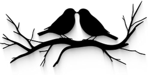 GlintHome Black Metal Wall Art Bird on Tree Branch Silhouette Bird Art Decor for Living Room Garden Bedroom Office Home Wall Decor by GlintHome