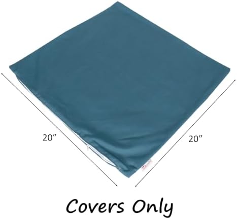 Outdoor/Indoor Sunbrella Throw Pillows Square Set of 2 Pieces 20 inch x 20 inch Spectrum Peacock - Cover Only, Insert Not Included - Image 5