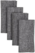 Solino Home 100% Linen Napkins Black Textured, Athena 20 x 20 in, Set of 4 by SolinoHome