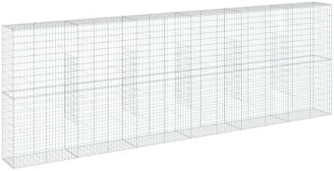 vidaXL Gabion Basket with Cover 236.2"x19.7"x78.7" Galvanized Iron by vidaXL