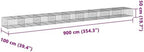 vidaXL Gabion Basket with Cover 354.3"x39.4"x19.7" Galvanized Iron - Image 3