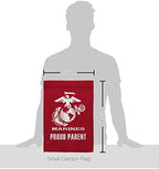 Proud Marine Parent Garden Flag - Set with Stand Armed Forces Corps USMC Semper Fi United State American Military Veteran Retire Official - House Banner Small Yard Gift Double-Sided 13 X 18.5 - Image 2