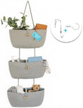 OrganiHaus Over the Door Organizer, Woven Rope Hanging Baskets, 3-Tier by OrganiHaus