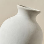 Large Ceramic Rustic Flower Vase, 10.43 Inch Tall Vintage Pottery Home Decor, Antique Farmhouse Terracotta Vase for Living Room, Shelf, Table, Mantel Decoration, Farmhouse - Off-White - Image 3