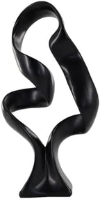15" Modern Abstract Ribbon Decorative Sculpture, Knot Sculptures,Home Decor,Coffee Table Statues,Dining Living Room Desk Decor（Black） by LAIKEARTS