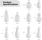 Tanvecle Ceramic Bud Vase Set of 10, White Small Flower Vases for Decor - Image 3