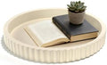 Decorative Tray for Coffee Table, 12'' Resin Round Tray for Home Decor by SYNCVIBE