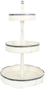 Creative Co-Op Decorative Wood & Tin 3 Tier Tray by Unknown