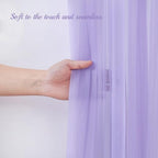 10x10ft Purple Backdrop Curtain with Lights String for Parites, Sheer Photo Backdrop Drapes Tulle Curtains for Wedding Baby Shower Birthday Party Photo Shoot Decorations - Image 6