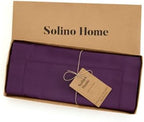 Solino Home Cotton Linen Table Runner Purple Hemstitch, 14 x 48 in - Image 5