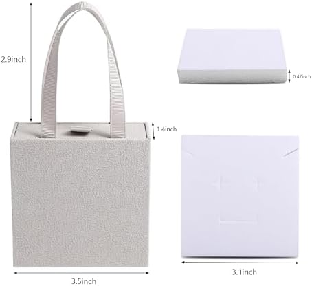 PUPPYSEW 40 pcs paper boxes 9 x 9 x 3.5 cm, grey luxury gift storage, jewelry gift storage box for earrings necklaces bracelets rings - Image 2
