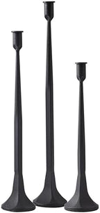 Denique Iron Taper Candle Holder Set of 3, Black Candlestick Holders 19.3”17” 14” Heightening Decorative Candle Stand Set for Wedding, Dining Table, Home Decoration (Black) by Denique