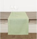 Solino Home 100% Pure Linen Table Runner Sage Green Hemstitch, 14 x 132 in by SolinoHome