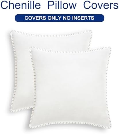 CaliTime Decorative Couch Throw Pillow Covers 24 X 24 Inches True White - Image 6