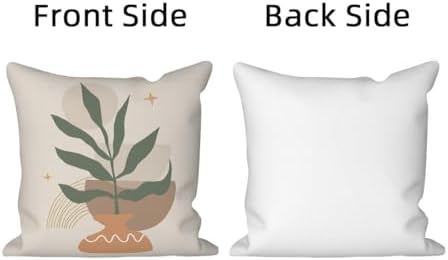 Bohemian Abstract Throw Pillow Covers 24"x24" Set of 4, Minimalist Geometric Leaves Sunset Moon Cushion Cover for Sofa Chair Couch Bed Office Garden Patio Farmhouse Indoor Outdoor - Image 7