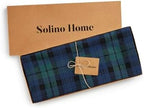 Solino Home 100% Pure Linen Table Runner, 14 x 60 in, Blue and Green Plaid - Image 6