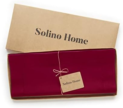 Solino Home Cotton Linen Table Runner Red, Hemstitch Collection 14 x 72 in - Image 4