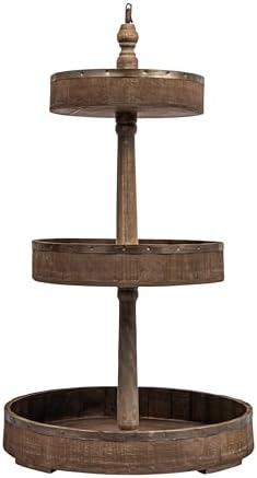 Creative Co-Op Decorative Wood & Tin 3 Tier Tray - Image 6