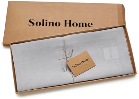 Solino Home 100% Pure Linen Table Runner Grey Extra Long, Fete 14 x 120 in - Image 5