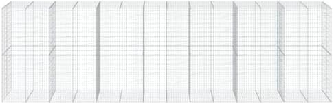 vidaXL Gabion Basket with Cover 275.6"x39.4"x78.7" Galvanized Iron - Image 5