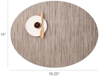 Chilewich Bamboo Placemats Set of 4, Woven Oval Placemats - Image 2